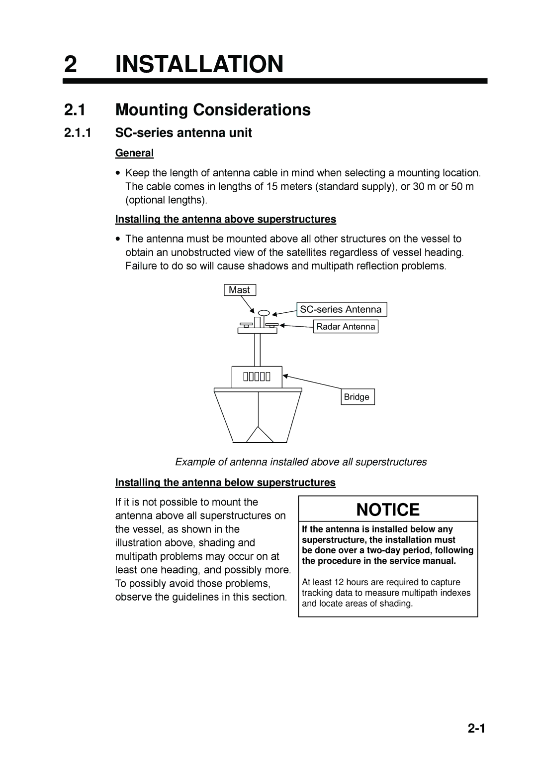 Furuno SC-60 manual Installation, Mounting Considerations, SC-series antenna unit 