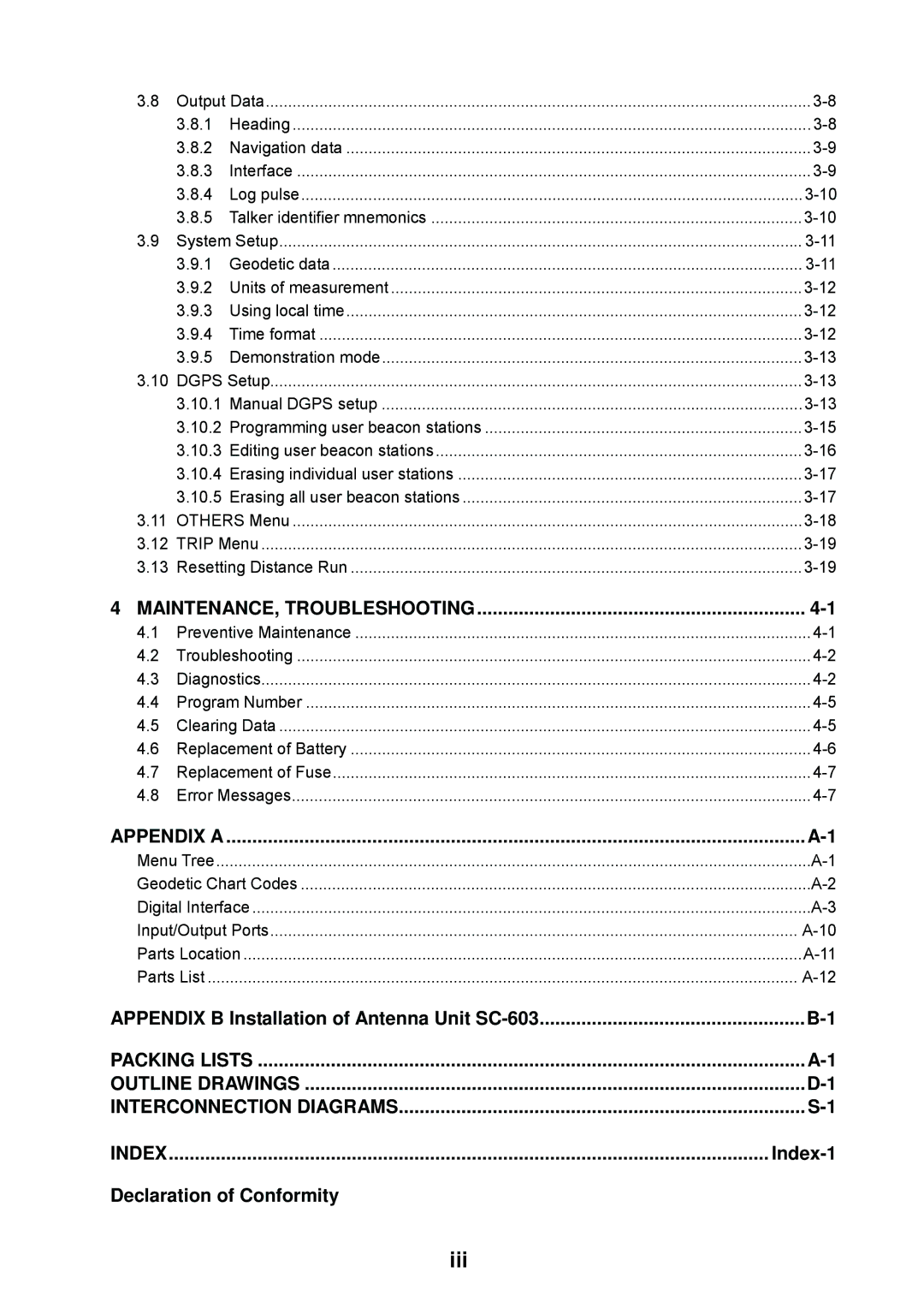 Furuno manual Iii, Appendix B Installation of Antenna Unit SC-603 