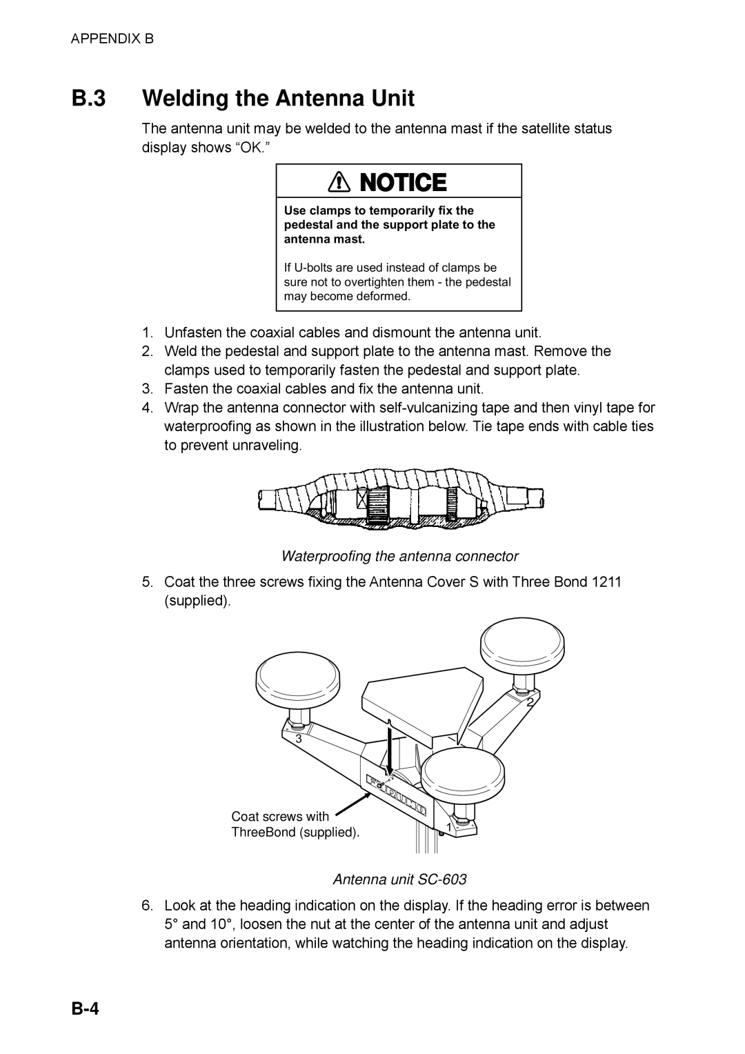 Furuno SC-60 manual Welding the Antenna Unit, Waterproofing the antenna connector 