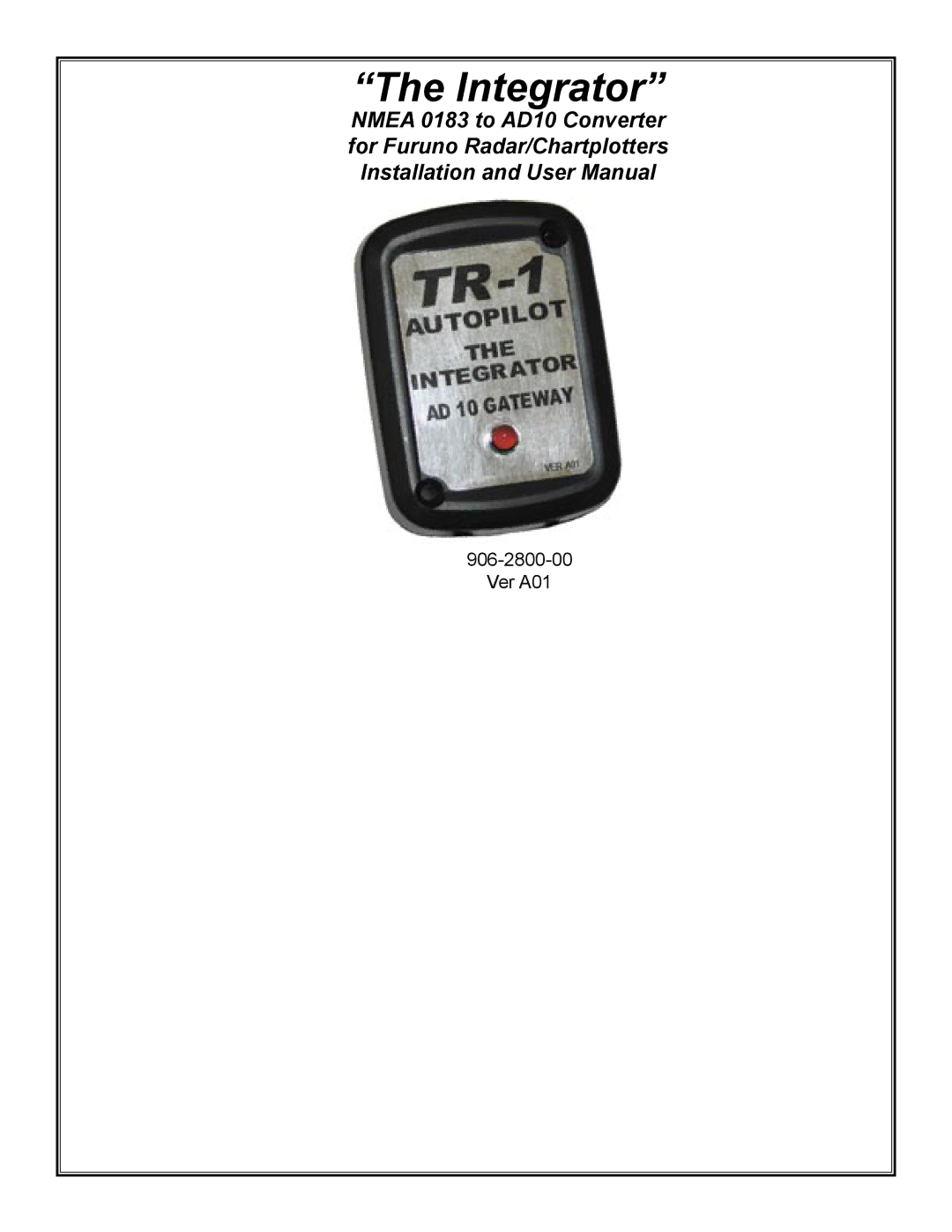 Furuno TR-1 user manual Integrator 