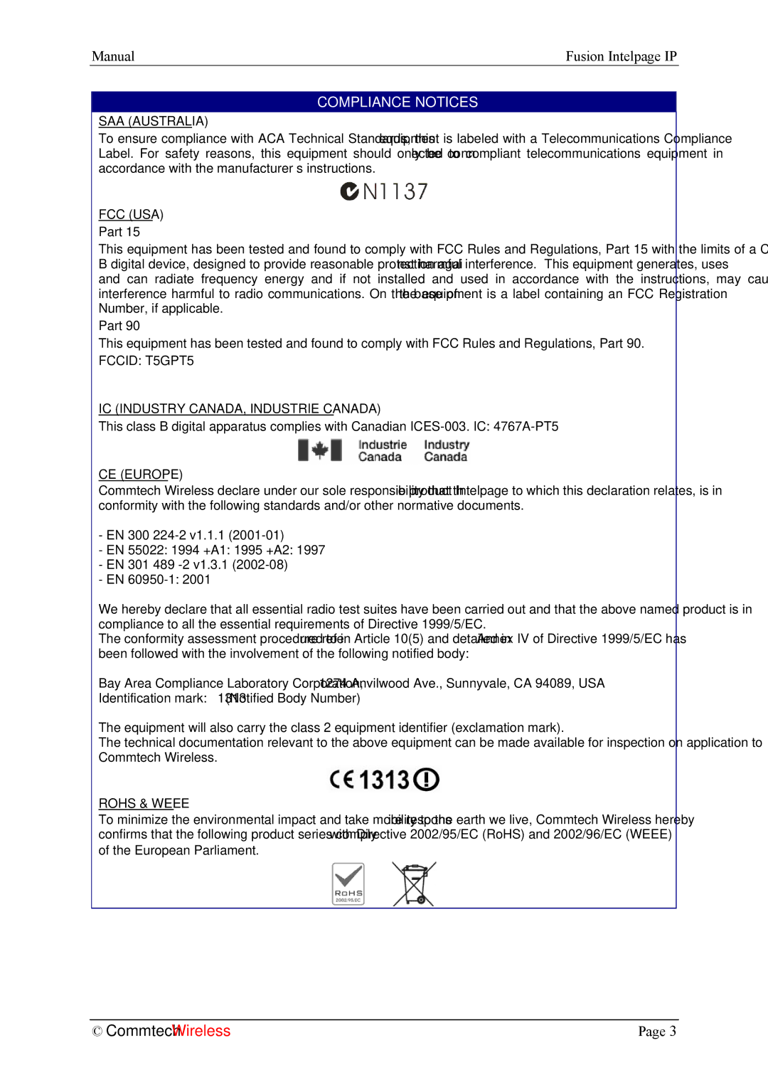 Fusion INTELPage IP 5, 2.1 manual CommtechWireless 