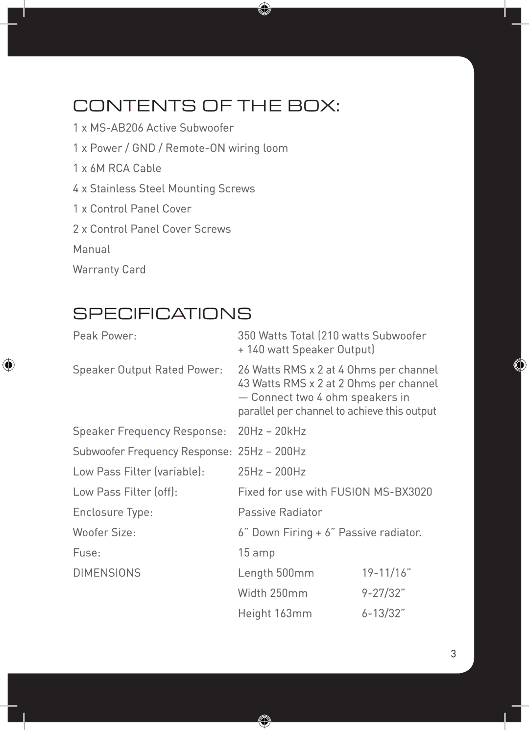 Fusion MS-AB206 manual 