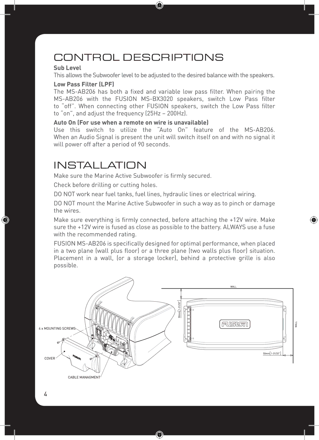 Fusion MS-AB206 manual 