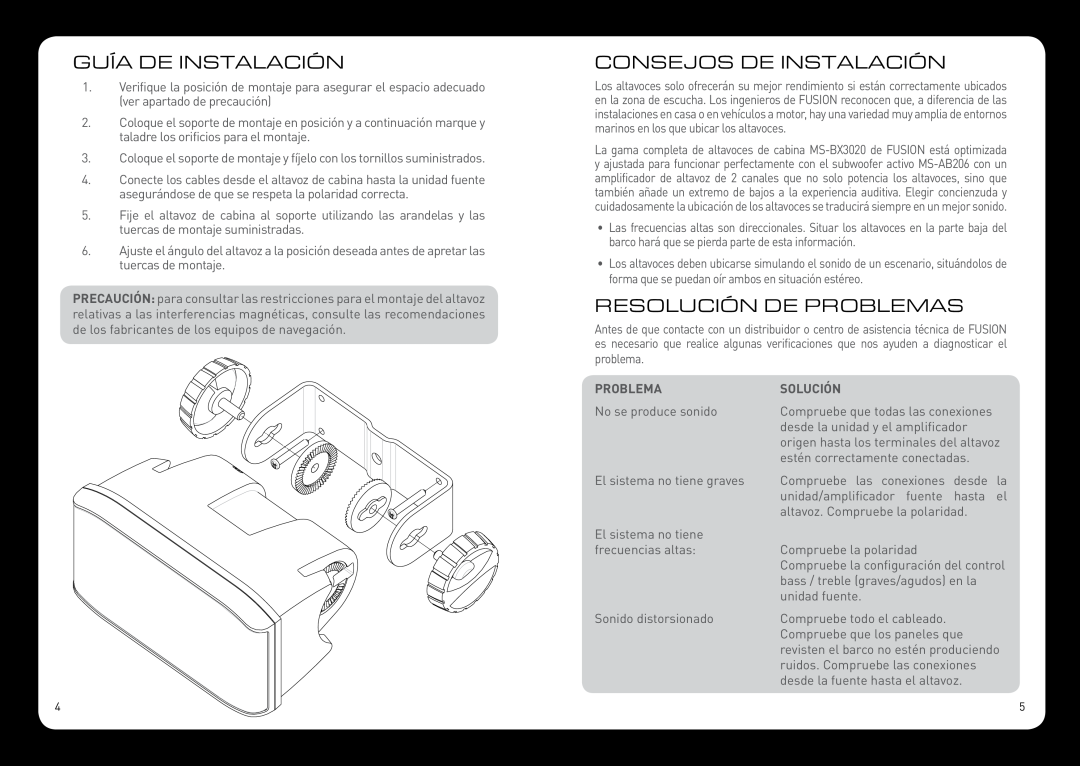 Fusion MS-BX3020 manual Guía De Instalación, Consejos De Instalación, Resolución De Problemas, Solución 