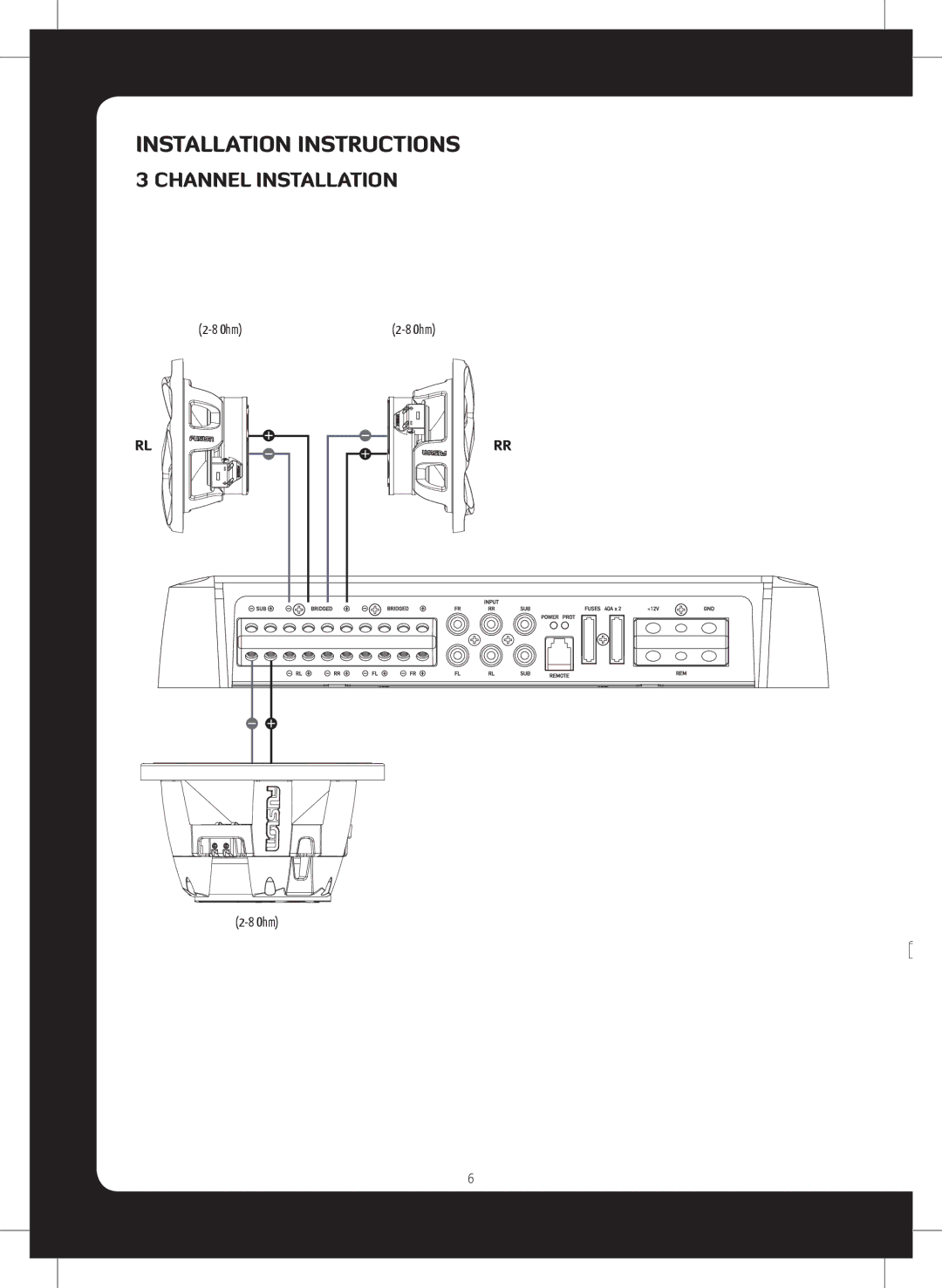 Fusion MS-DA51600 installation manual Installation Instructions, Channel Installation 