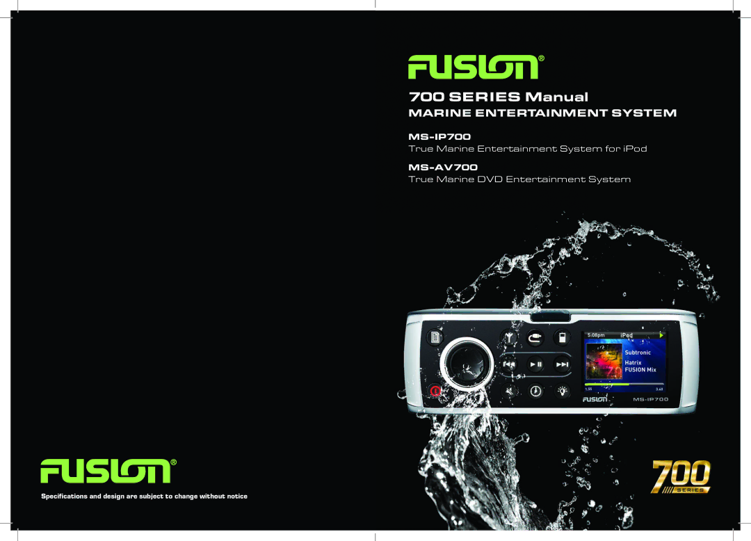 Fusion MS-AV700, MS-IP700 specifications Series Manual 