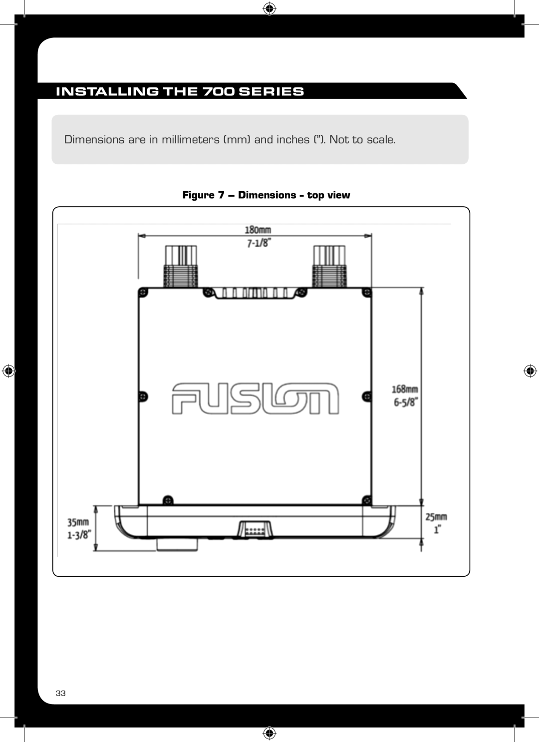 Fusion MS-IP700, MS-AV700 manual INSTALLING THE 700 SERIES, Dimensions are in millimeters mm and inches ”. Not to scale 