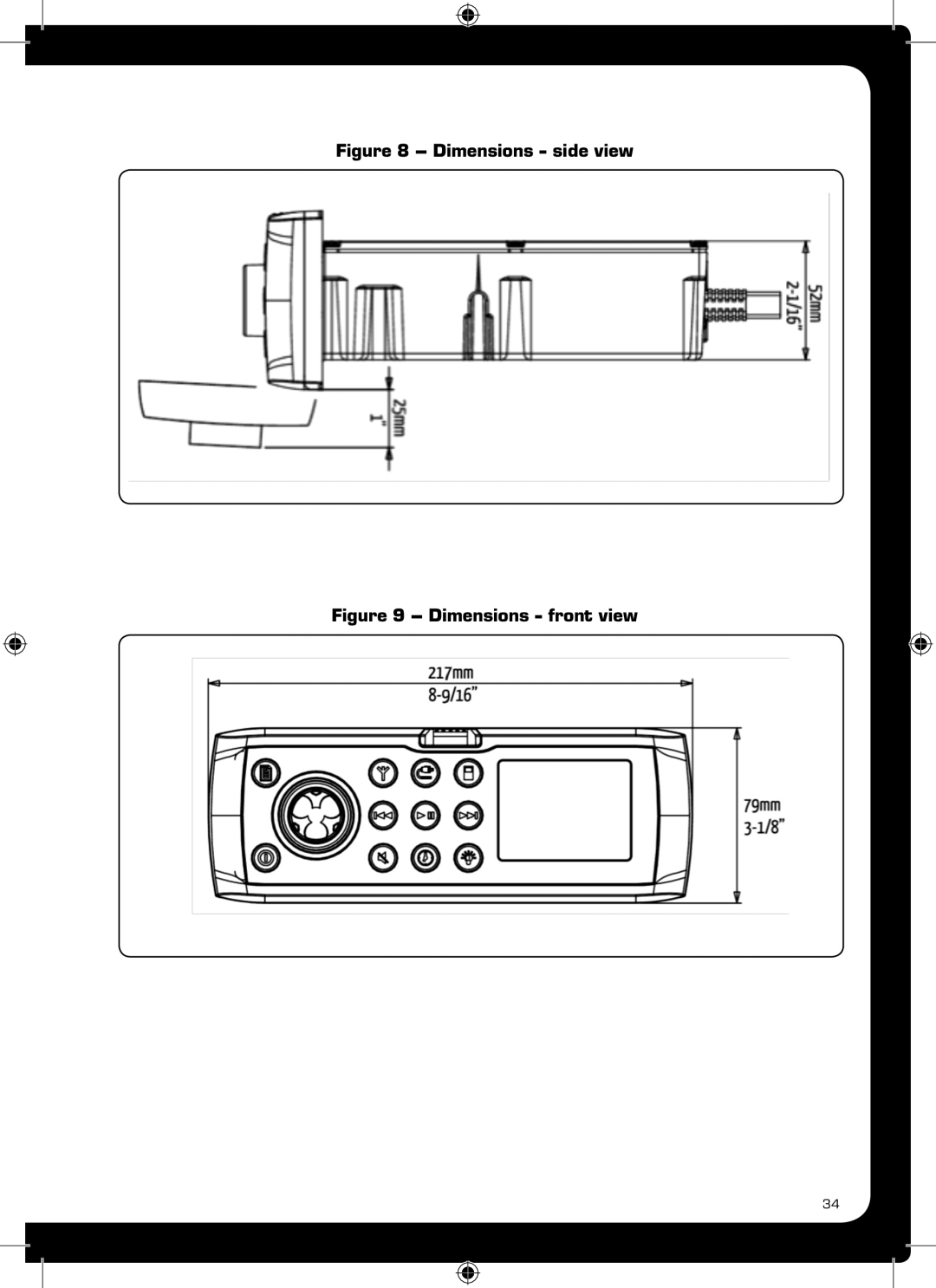 Fusion MS-AV700, MS-IP700 manual Dimensions - side view - Dimensions - front view 