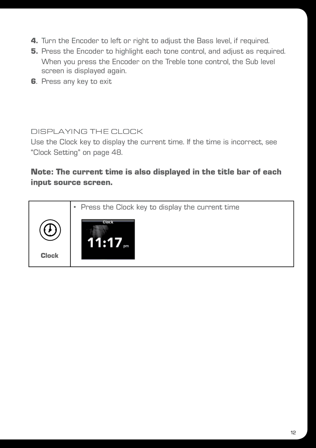 Fusion MS-IP700 manual Clock 