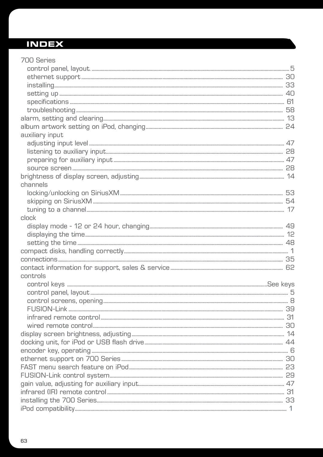 Fusion MS-IP700 manual Indexindex 