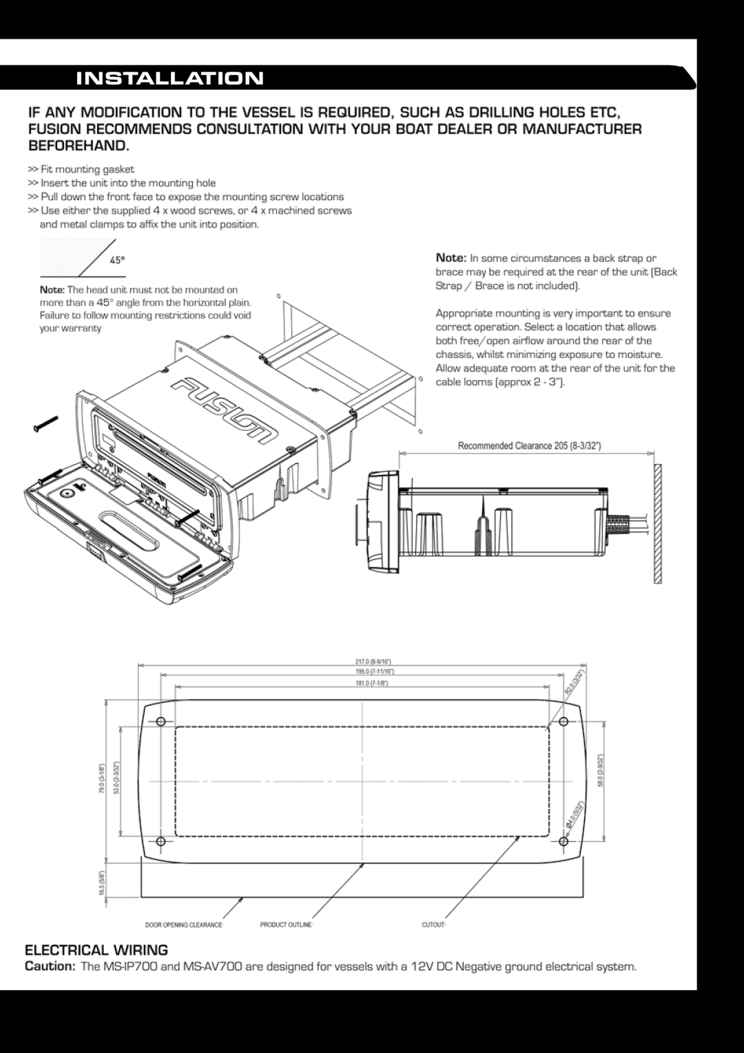 Fusion MS-IP700 manual Installation 