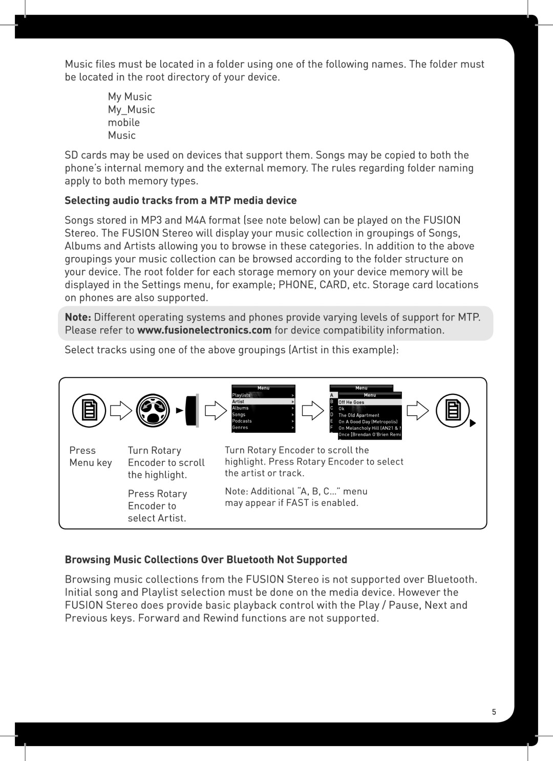 Fusion MS-RA205 manual 