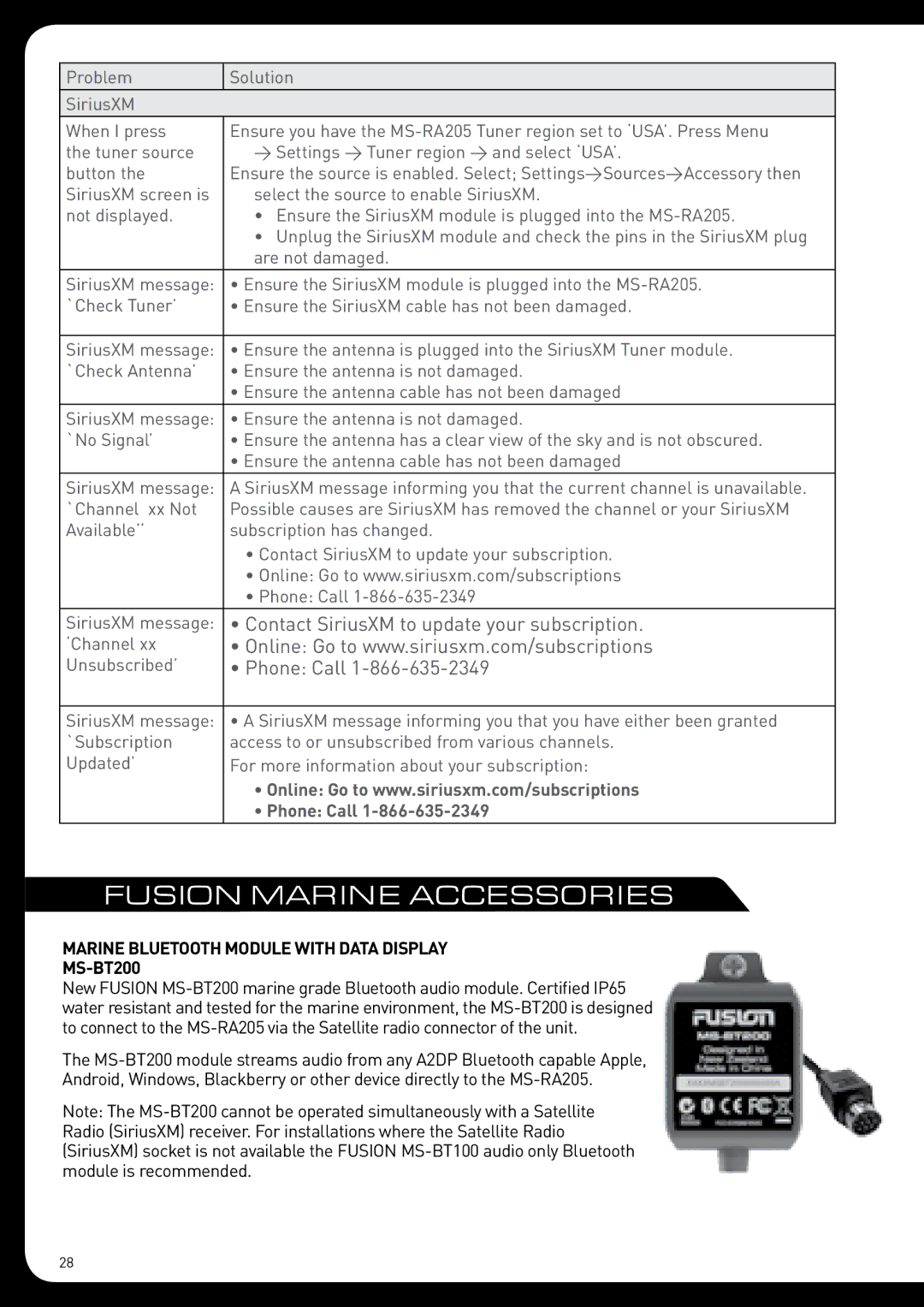 Fusion MS-RA205 installation manual Fusion Marine Accessories, Phone Call 