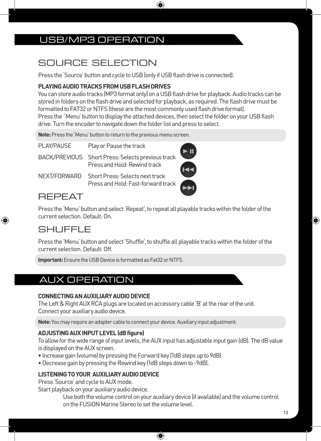 Fusion MS-RA205 manual 