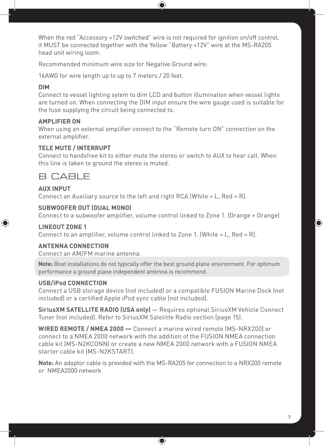 Fusion MS-RA205 manual 