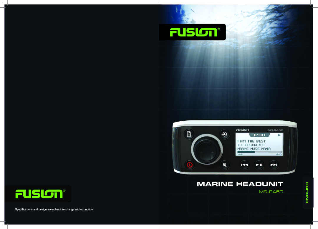 Fusion MS-RA50 specifications Marine Headunit 