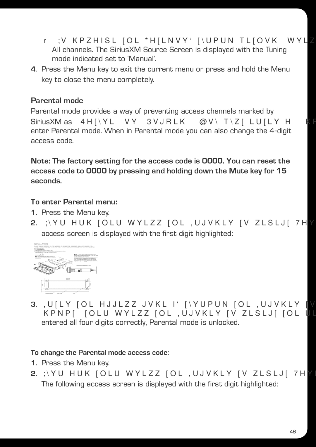 Fusionbrands MS-AV700i, MS-IP700i manual To enter Parental menu, To change the Parental mode access code 