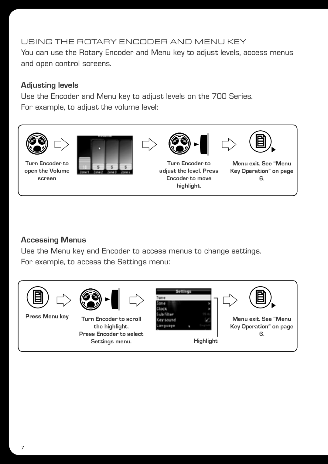 Fusionbrands MS-IP700i, MS-AV700i manual Adjusting levels, Accessing Menus 