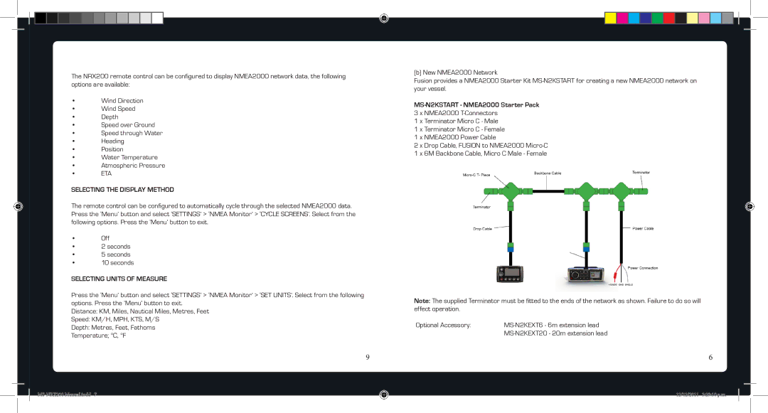 Fusionbrands MS-NRX200 Selecting the Display Method, Selecting Units of Measure, MS-N2KSTART NMEA2000 Starter Pack 