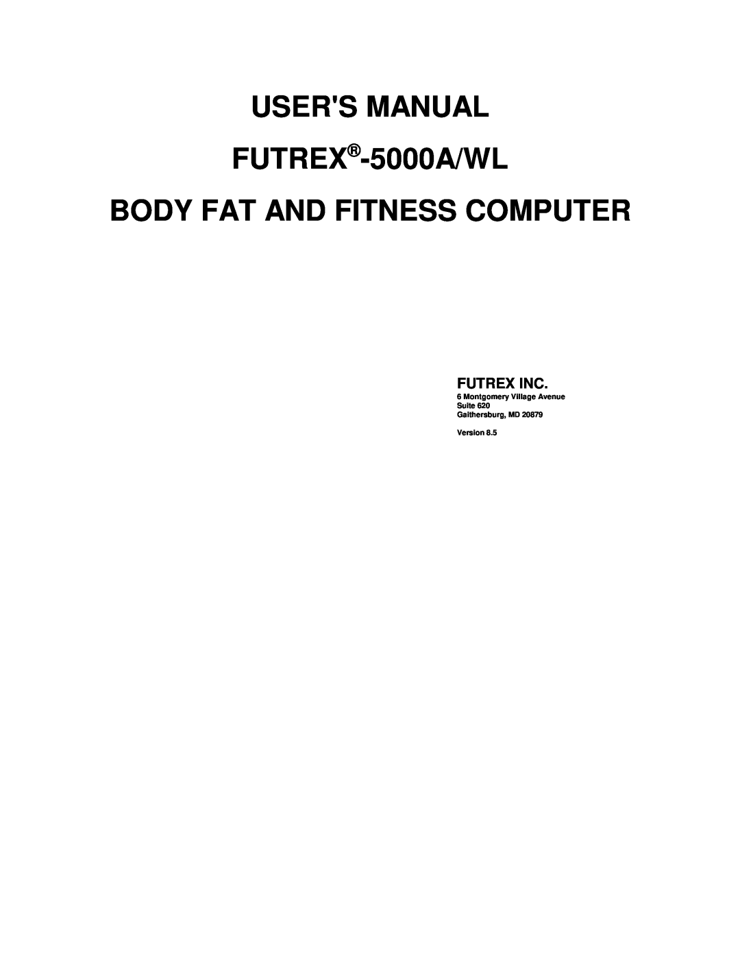 Futrex 5000/XL, 5000A/ZL manual USERS MANUAL FUTREX-5000A/WL BODY FAT AND FITNESS COMPUTER, Futrex Inc 