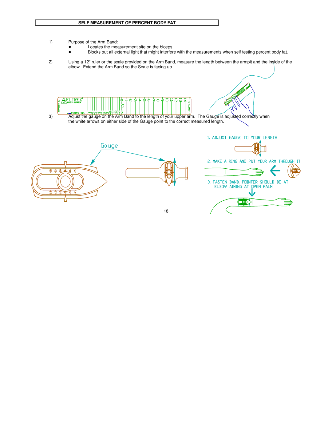 Futrex Futrex -5000/XL manual Self Measurement of Percent Body FAT 