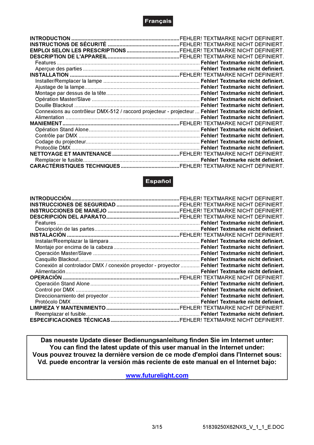 Futuretech 250 user manual Conexión al controlador DMX / conexión proyector proyector 