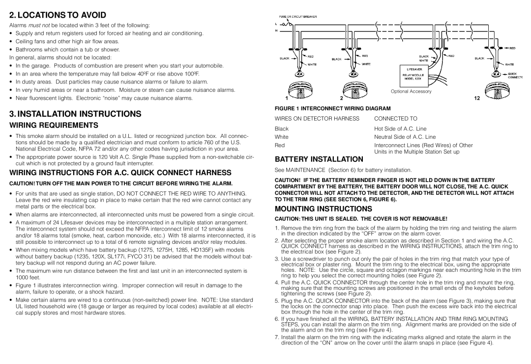 Fyrnetics PE120 manual Locations to Avoid, Installation Instructions 