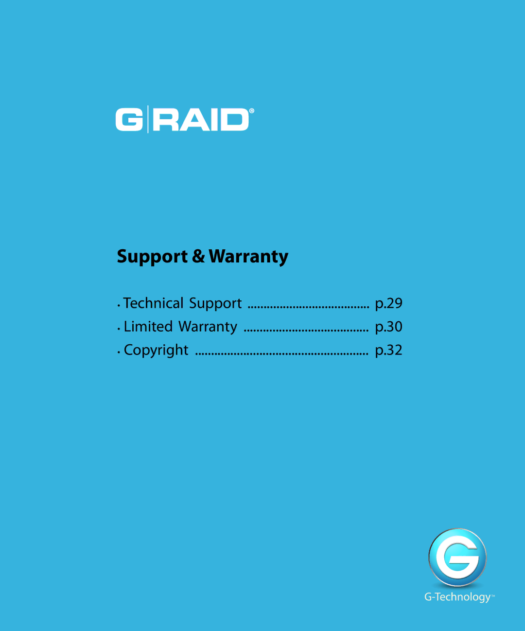 G-Technology 0G00273 manual Support & Warranty 