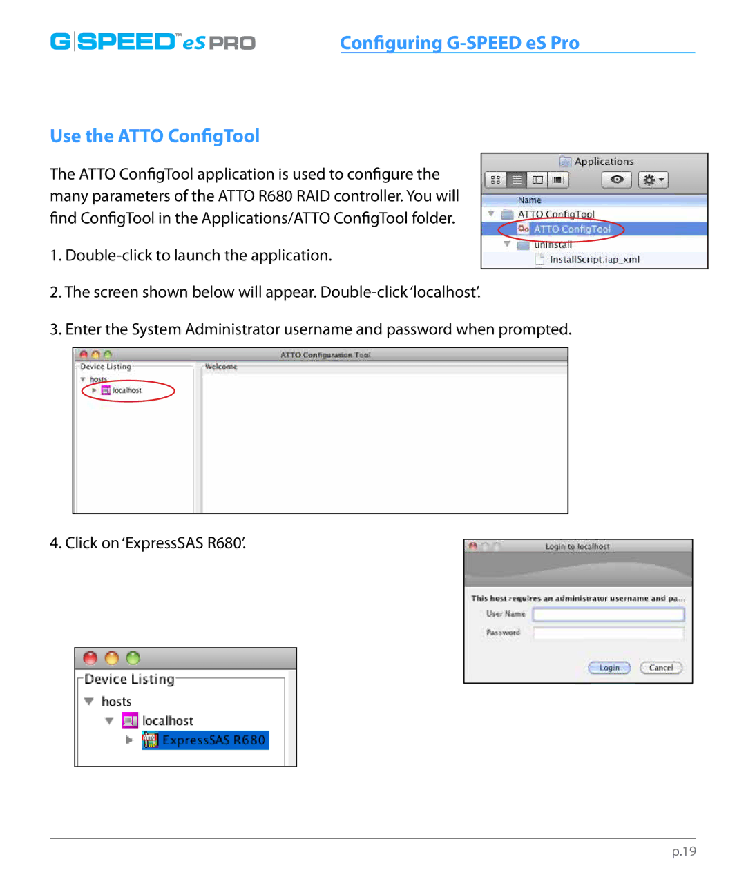 G-Technology 0G01868 manual Use the Atto ConfigTool 