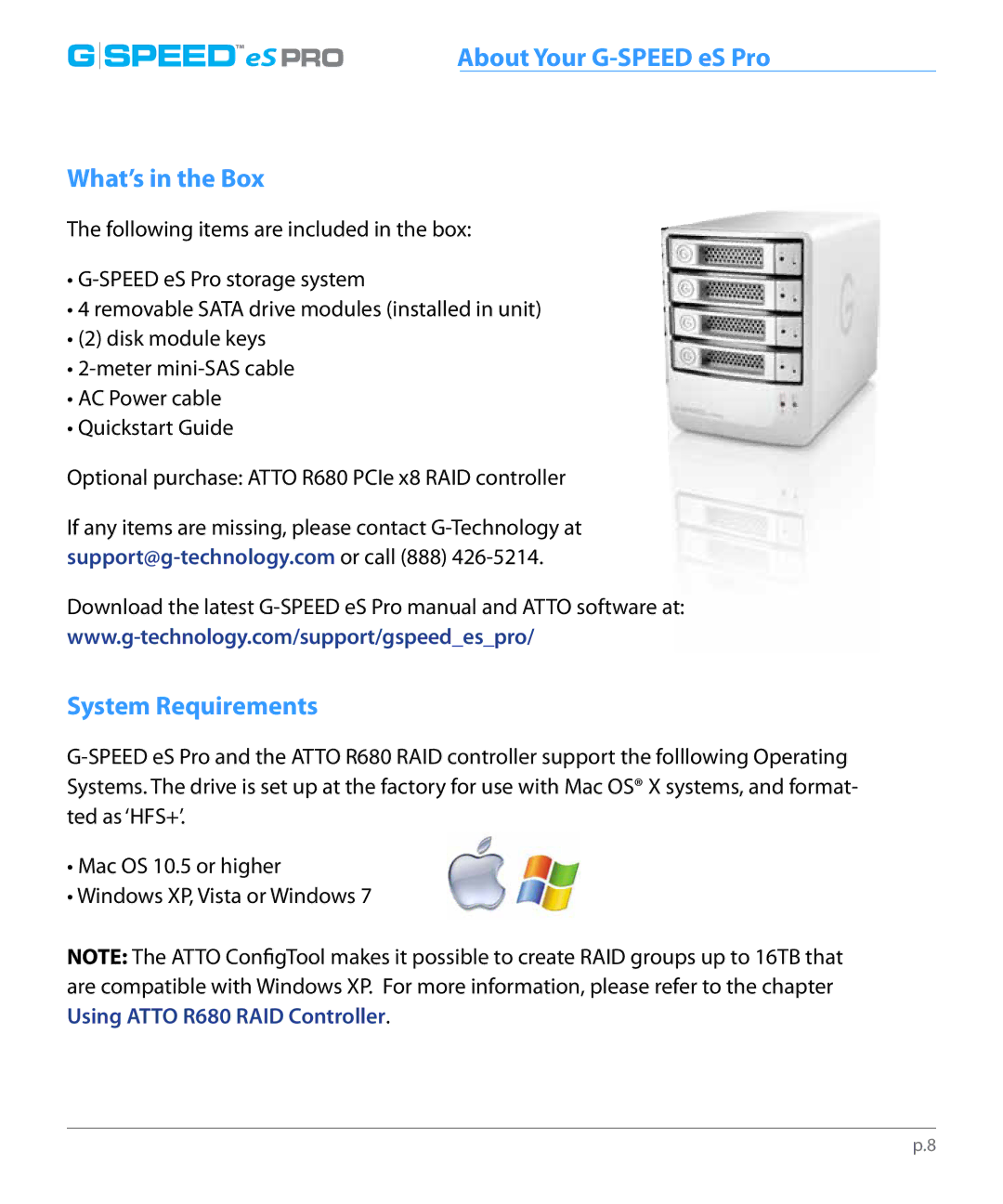 G-Technology 0G01868 manual What’s in the Box, System Requirements 