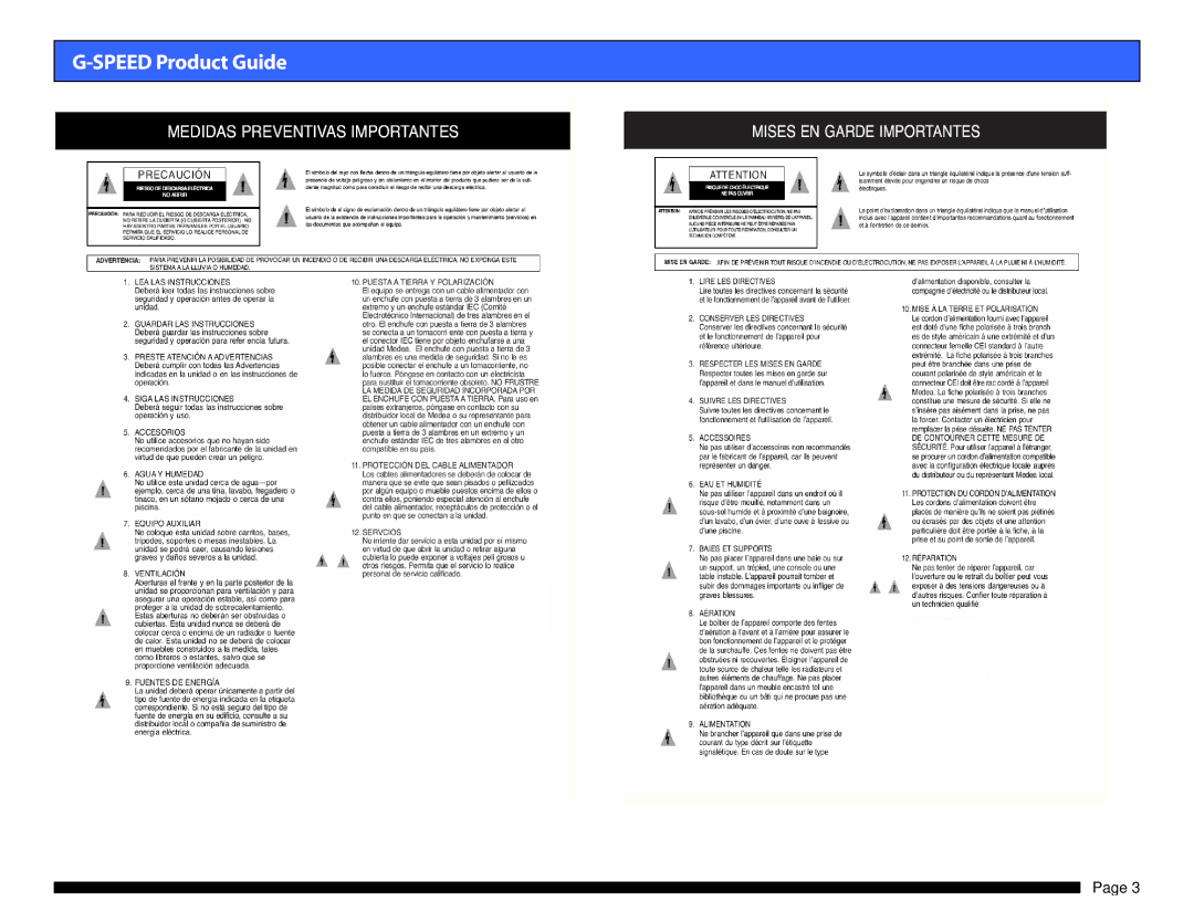 G-Technology 0G01868 warranty Speed Product Guide 