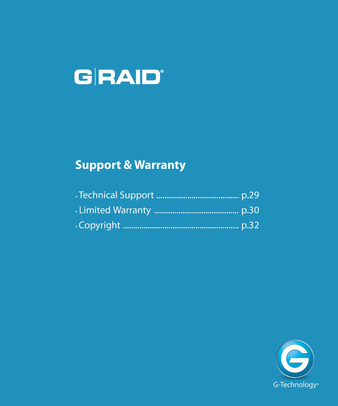 G-Technology 0G02289 manual Support & Warranty 