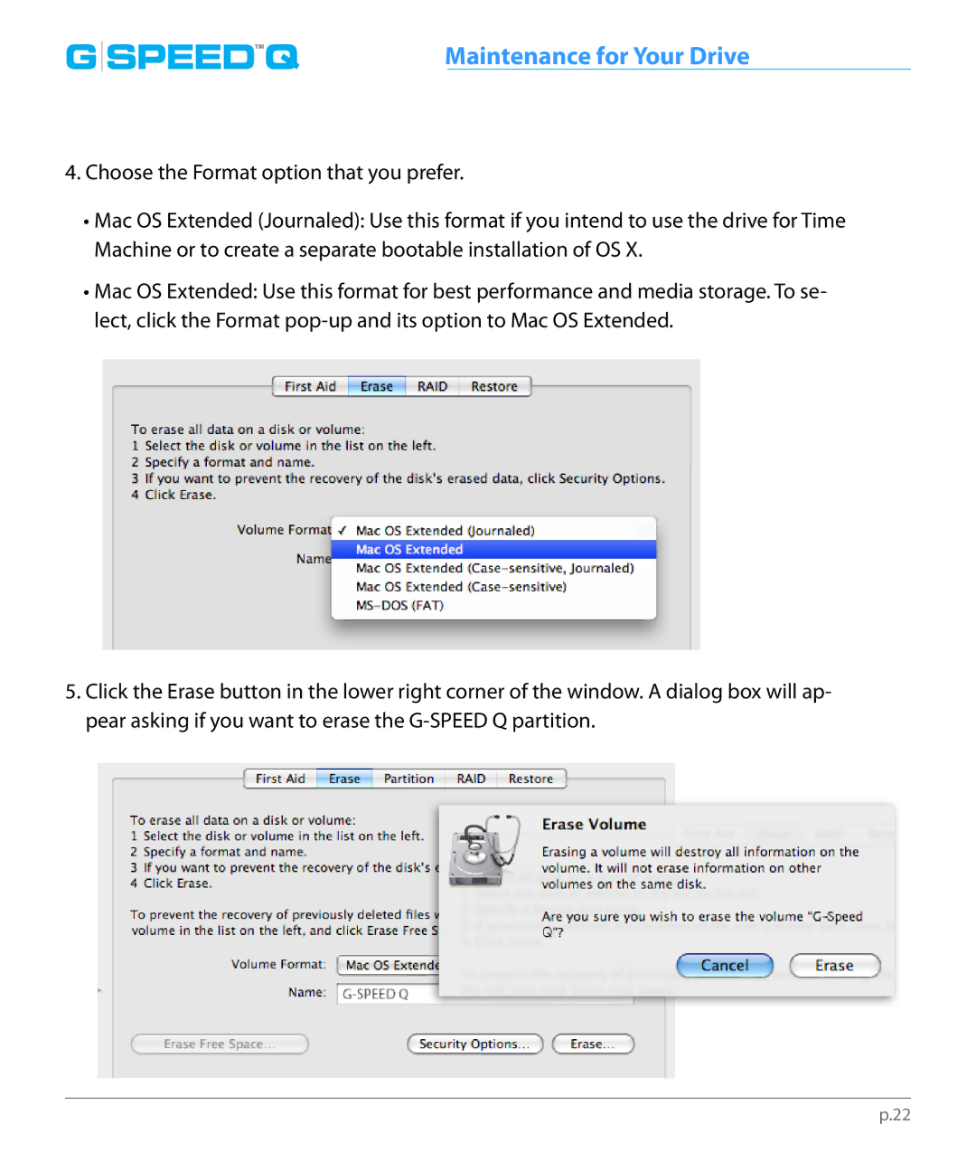 G-Technology 0G02319 manual Maintenance for Your Drive 