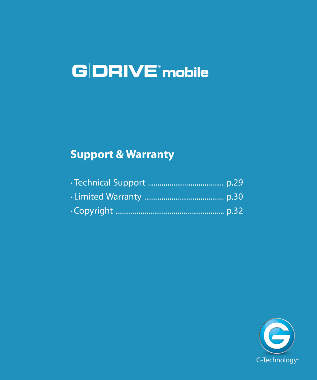 G-Technology 0G02529 manual Support & Warranty 