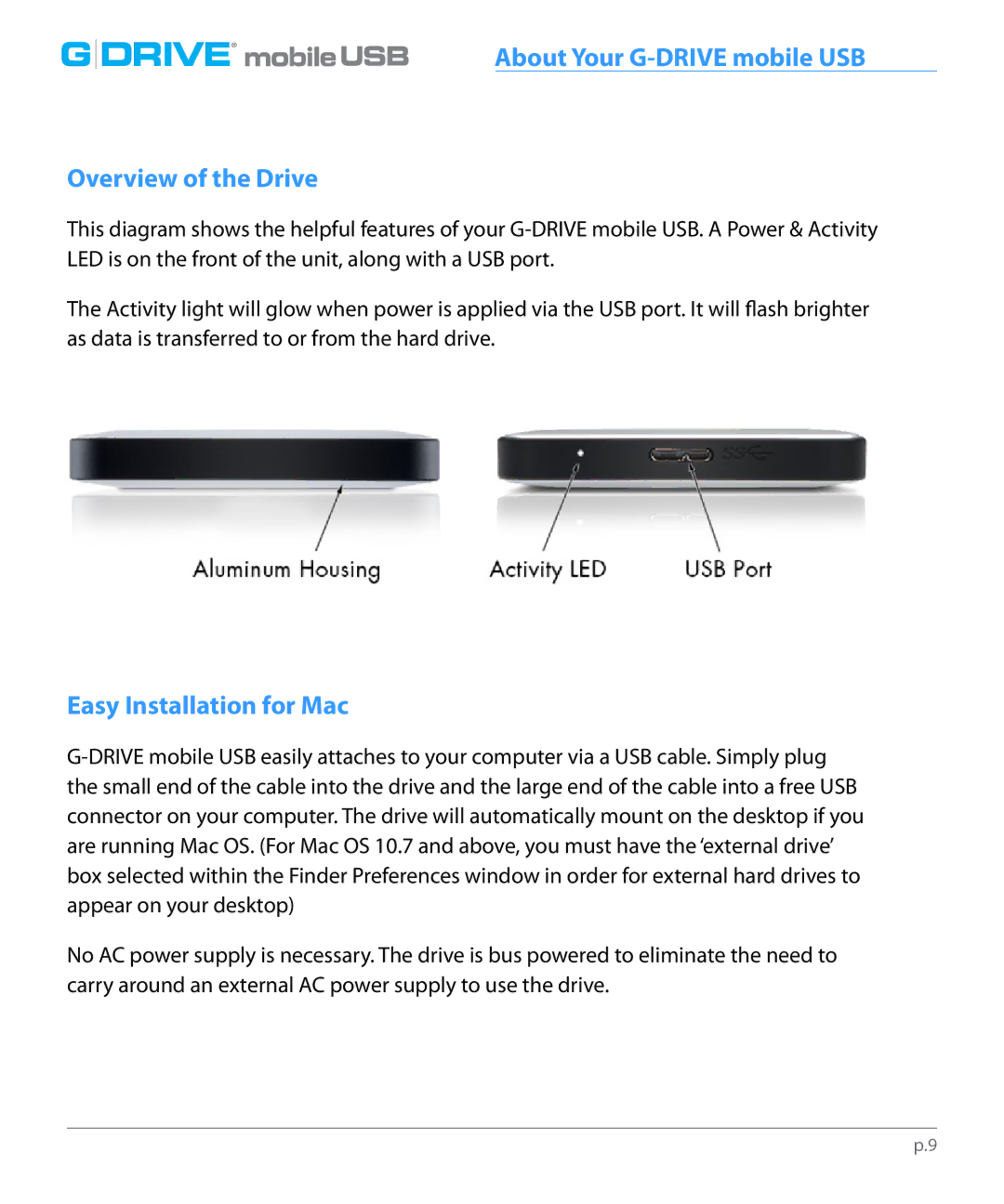 G-Technology 0G02229, GC760AV manual Overview of the Drive, Easy Installation for Mac 