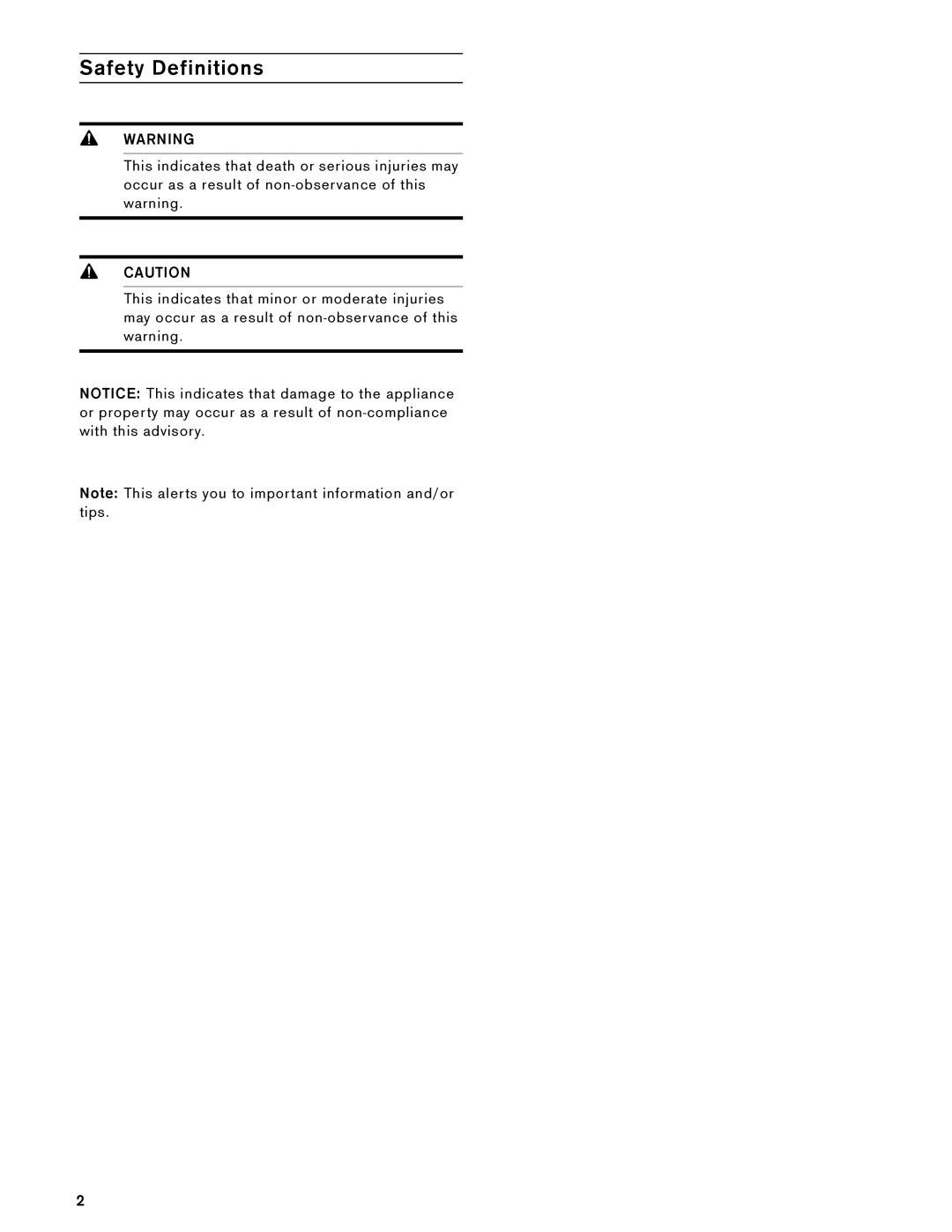 Gaggenau 475 610, 485 610, BS 474, BS 484 installation instructions Safety Definitions 