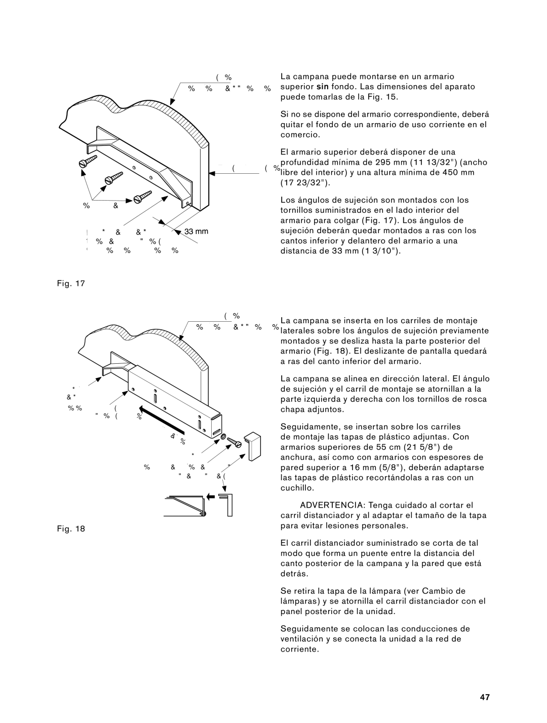 Gaggenau 900791 installation instructions Canto delantero Tornillos 