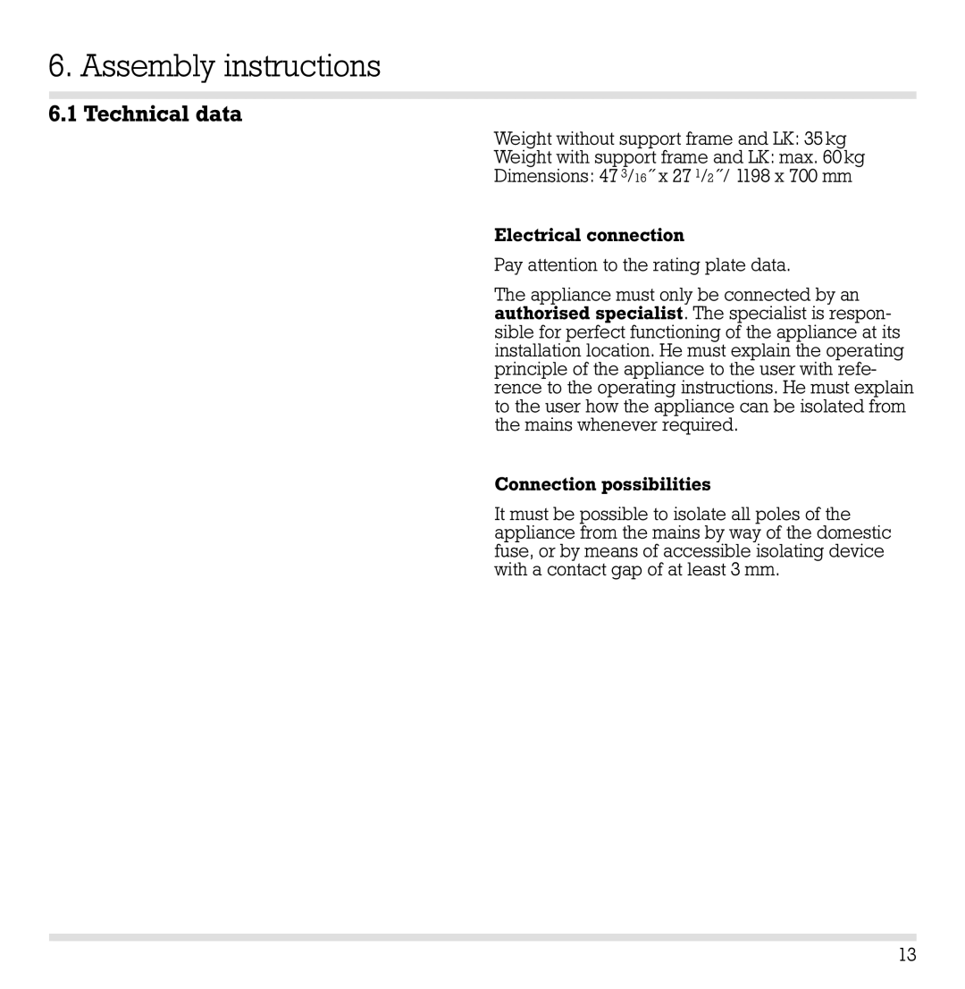 Gaggenau AH 590-720 manual Assembly instructions 