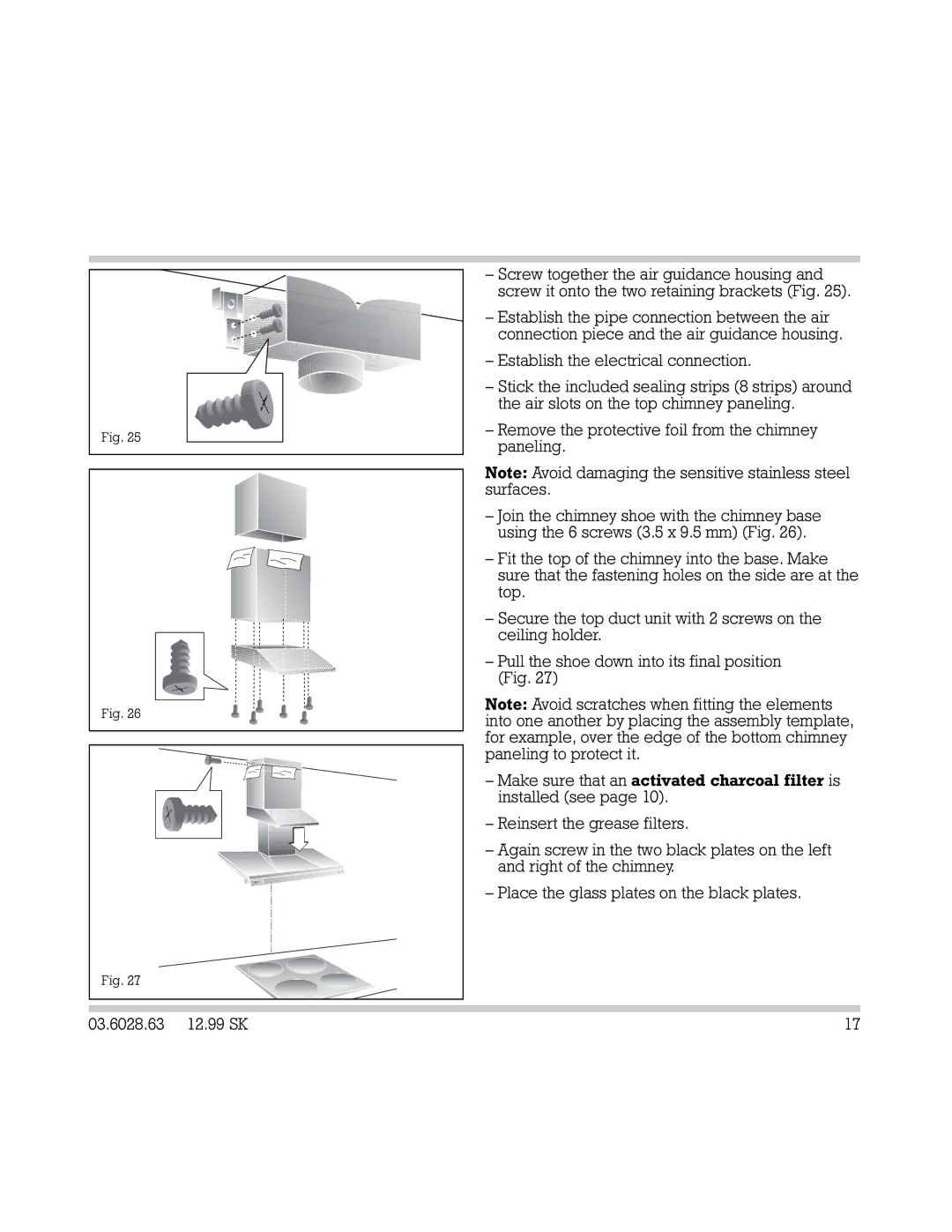 Gaggenau AH 600-190 manual Screw together the air guidance housing 