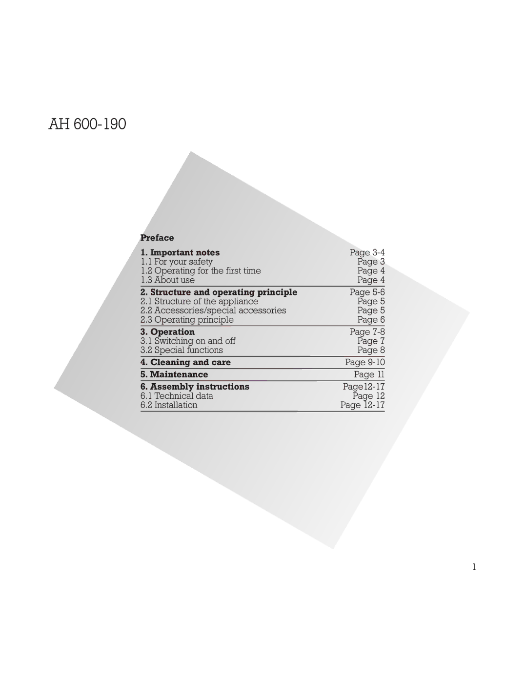 Gaggenau AH 600-190 manual 