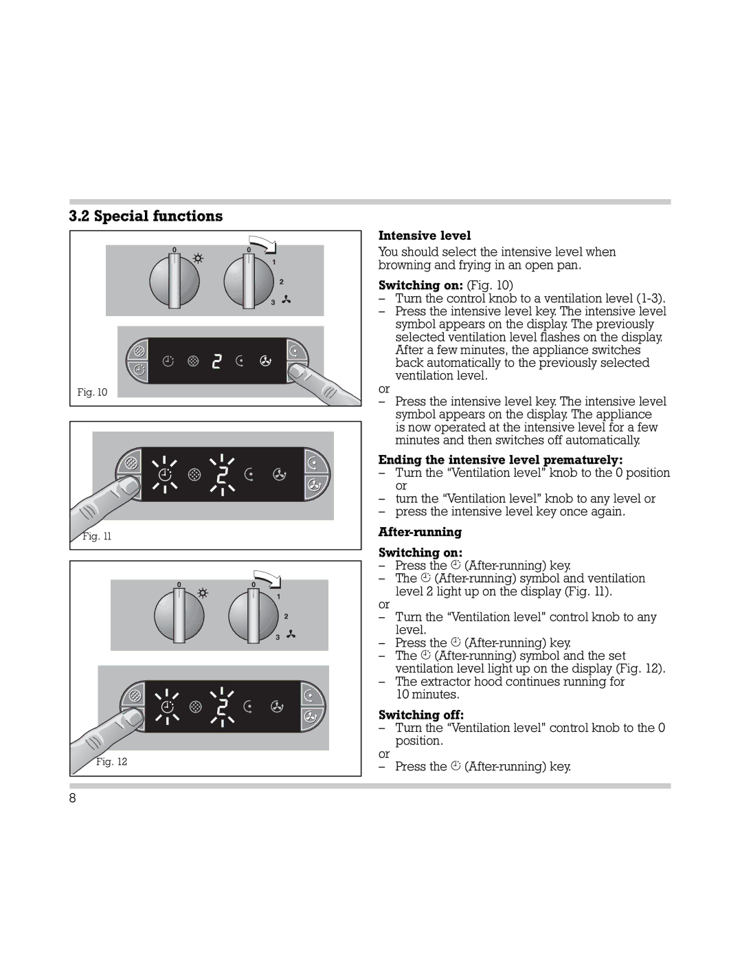 Gaggenau AH 600-190 manual Special functions 