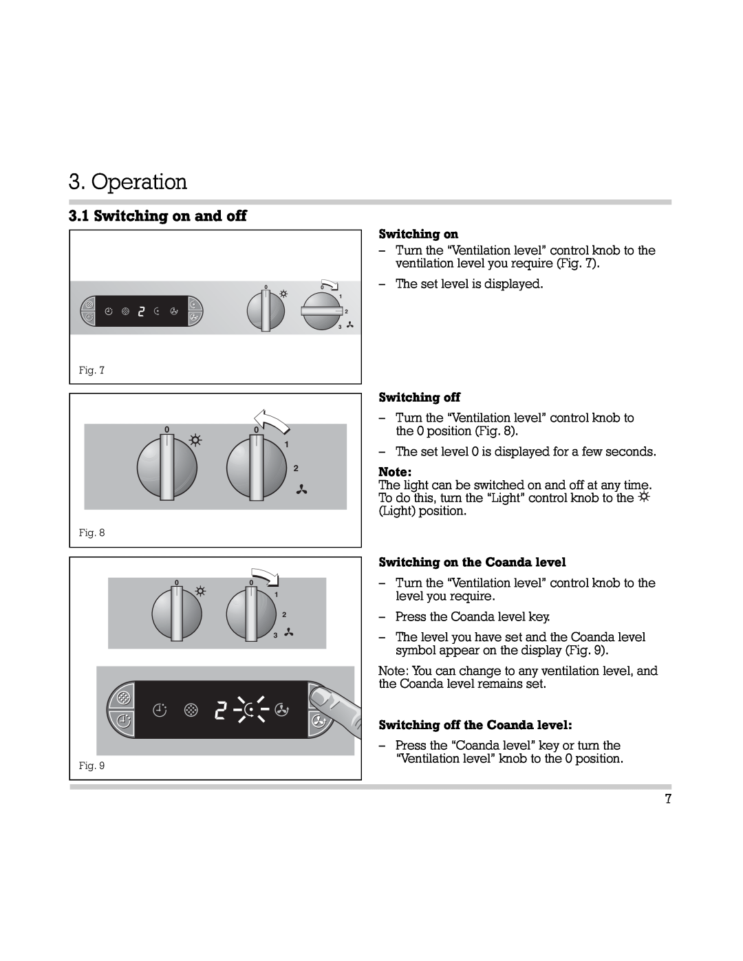 Gaggenau AH 600-190 manual Operation, Switching on and off 