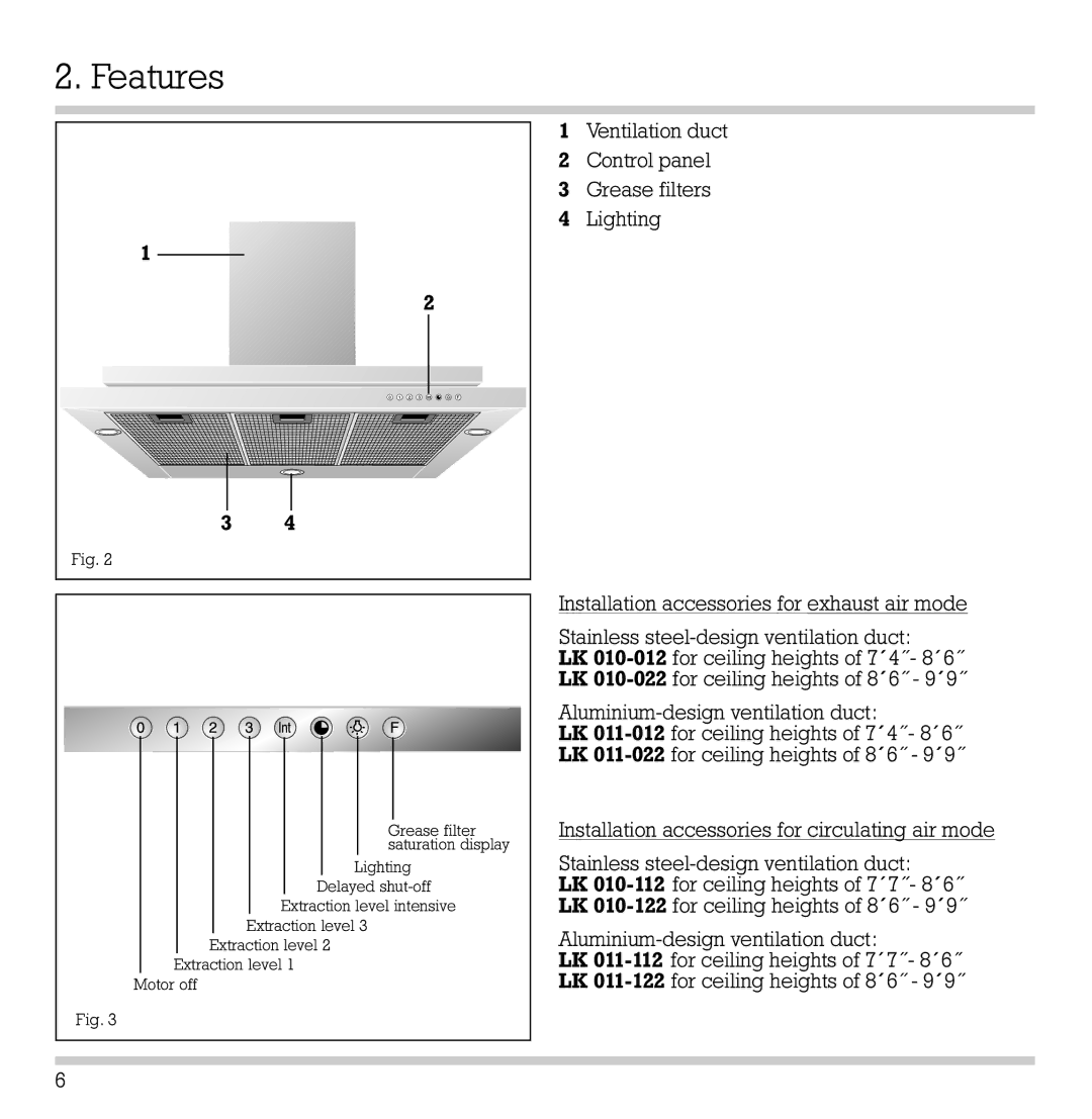 Gaggenau AW 200-790, AW 201-790 manual Features 