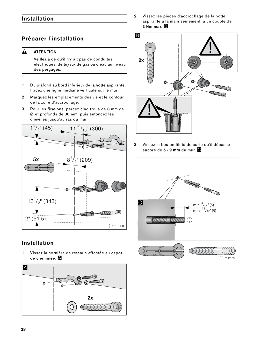 Gaggenau AW 230 790 manual Installation Préparer l’installation 