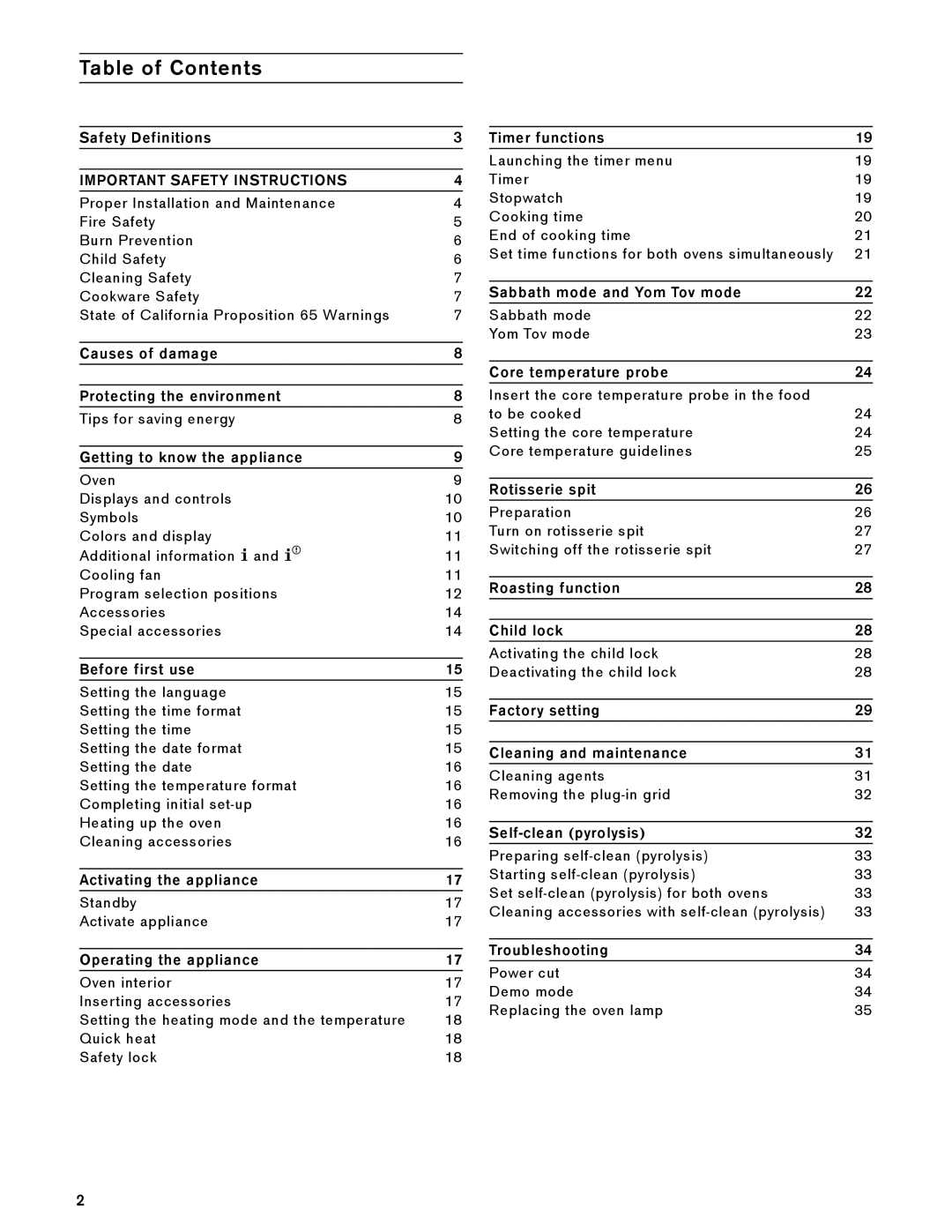 Gaggenau BX 480/481 610 manual Table of Contents 