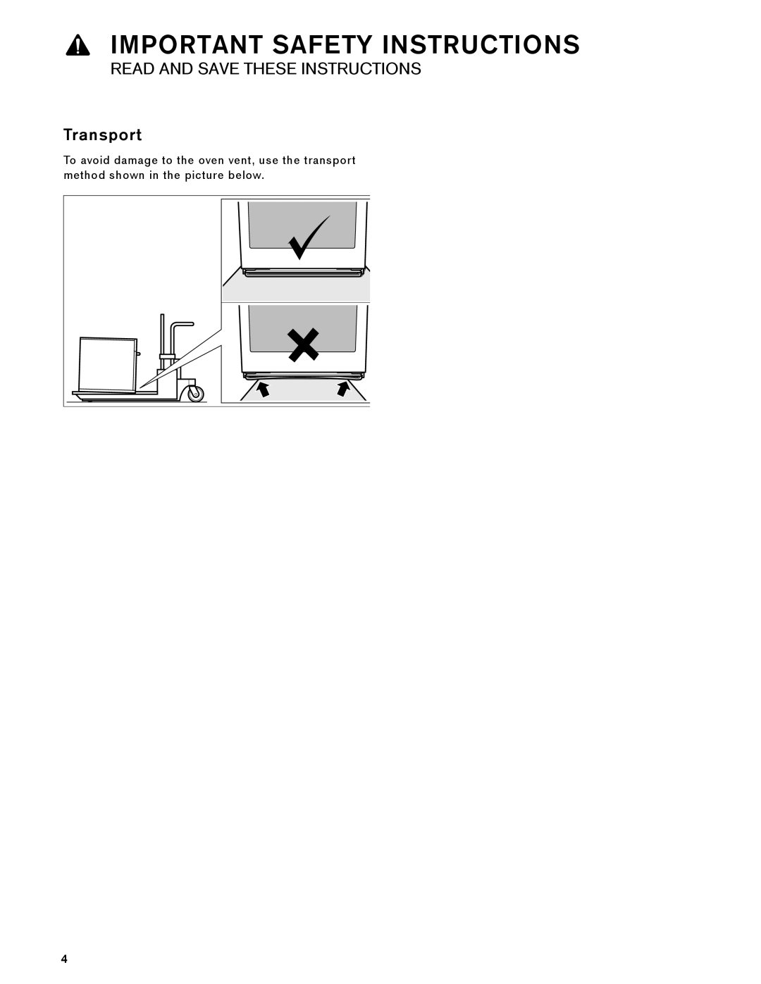 Gaggenau BX 481 610, BX 480 610 manual Transport 