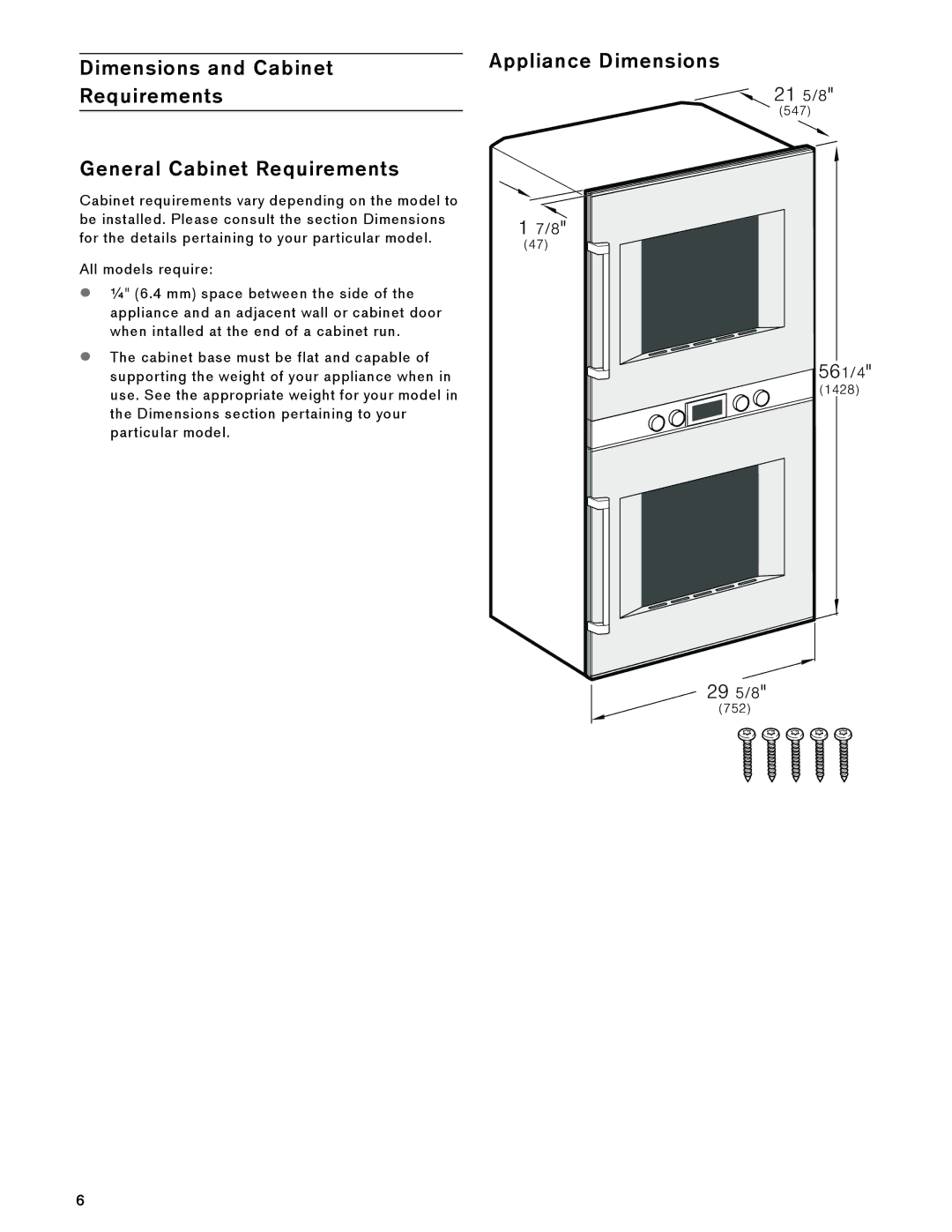 Gaggenau BX 481 610, BX 480 610 manual Appliance Dimensions 