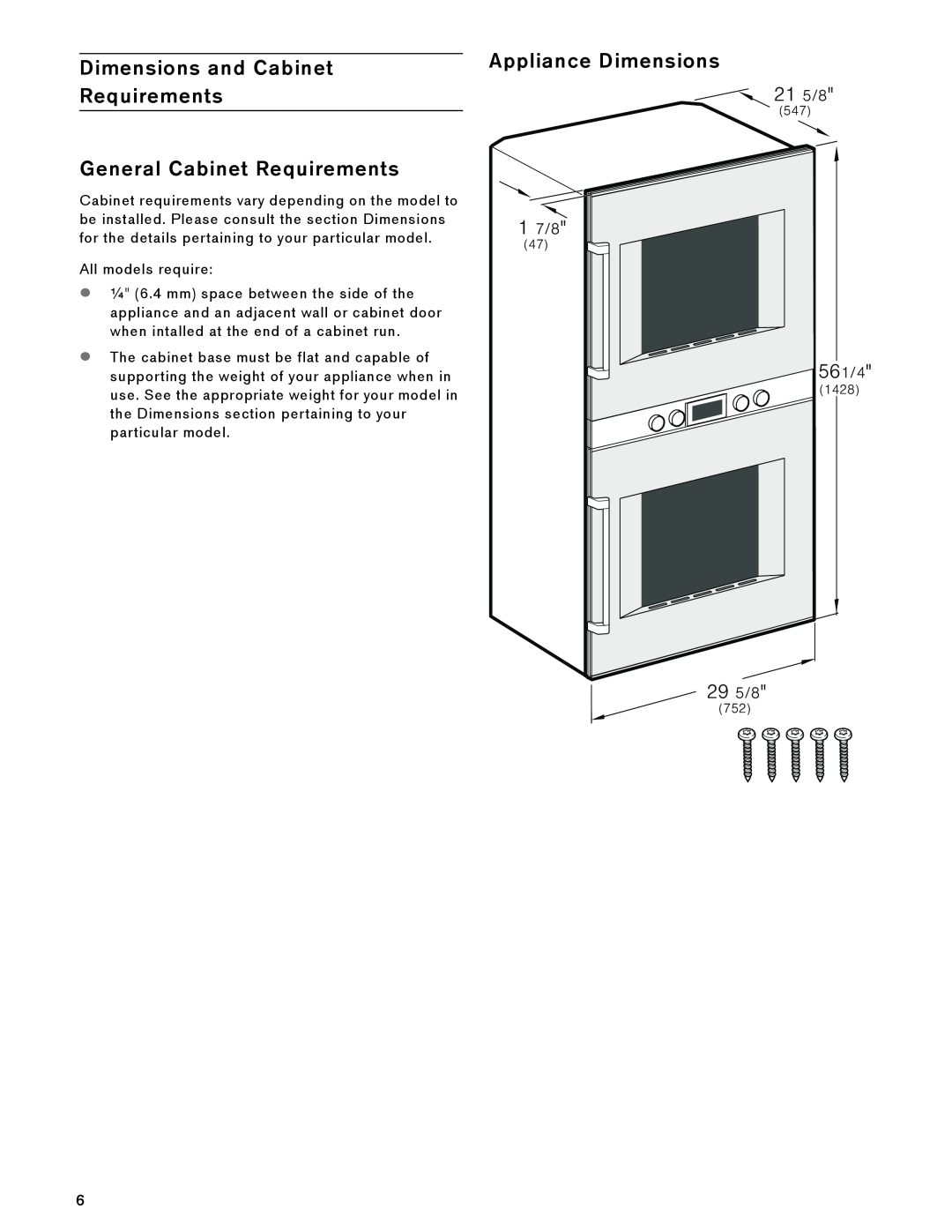 Gaggenau BX 481 610 Dimensions and Cabinet Requirements, General Cabinet Requirements, Appliance Dimensions,  