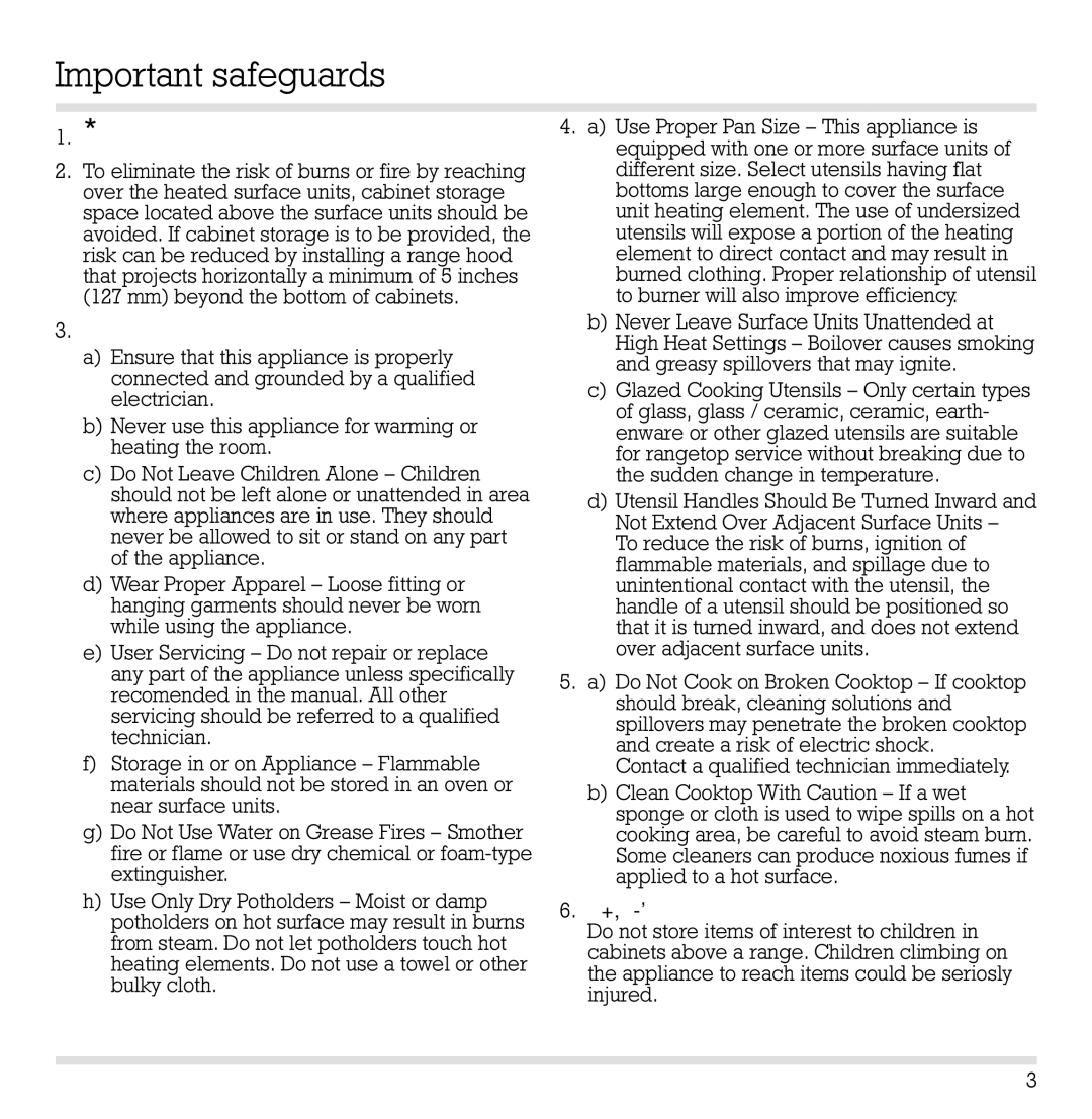 Gaggenau CK 260-604 manual Important safeguards Read All Instructions 