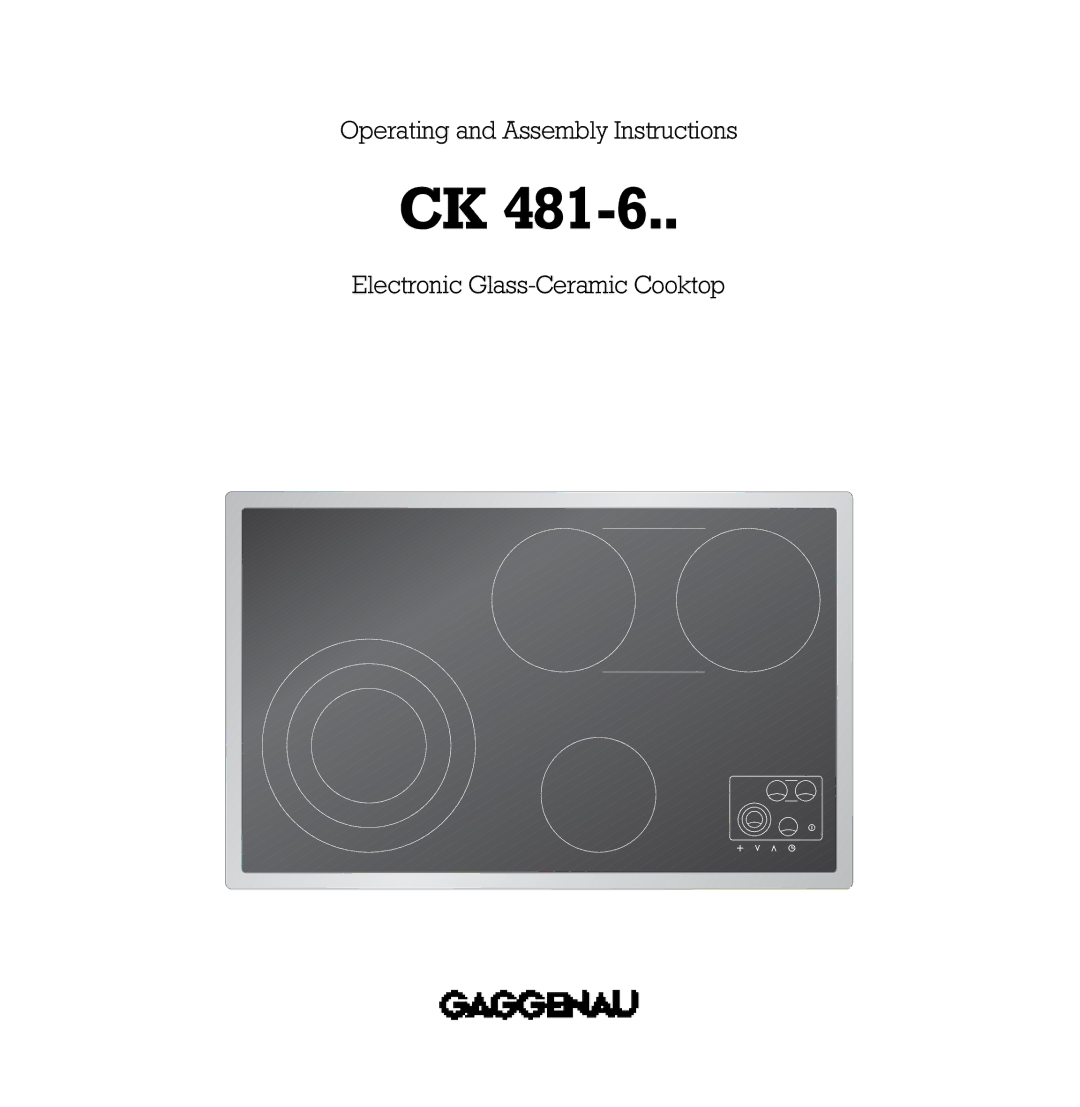 Gaggenau CK 481-6 manual 